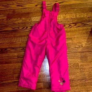 Pink snow bibs